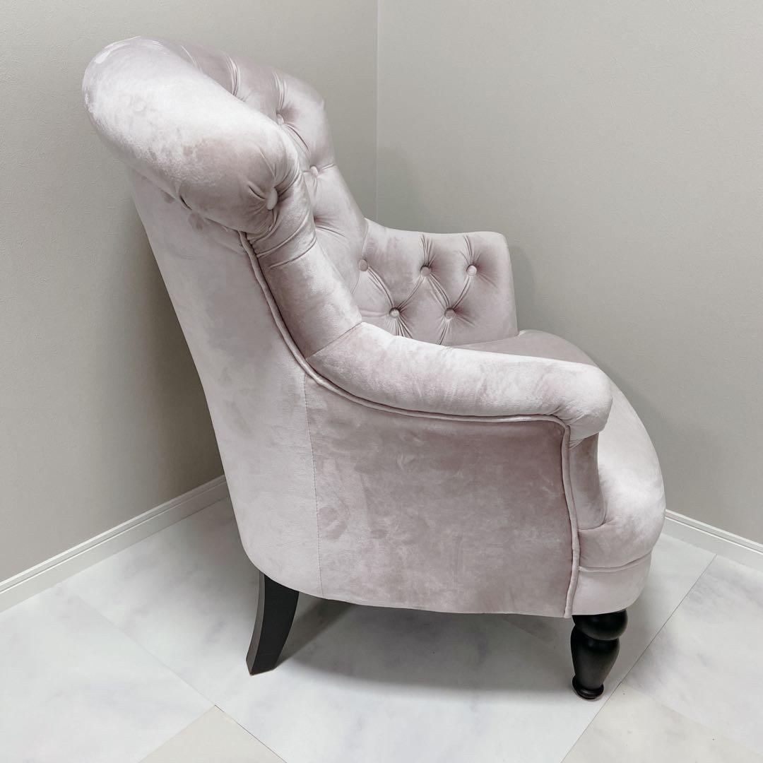 キノ　kino チェスターフィールドソファー　アームチェア ピンク 1人掛け
