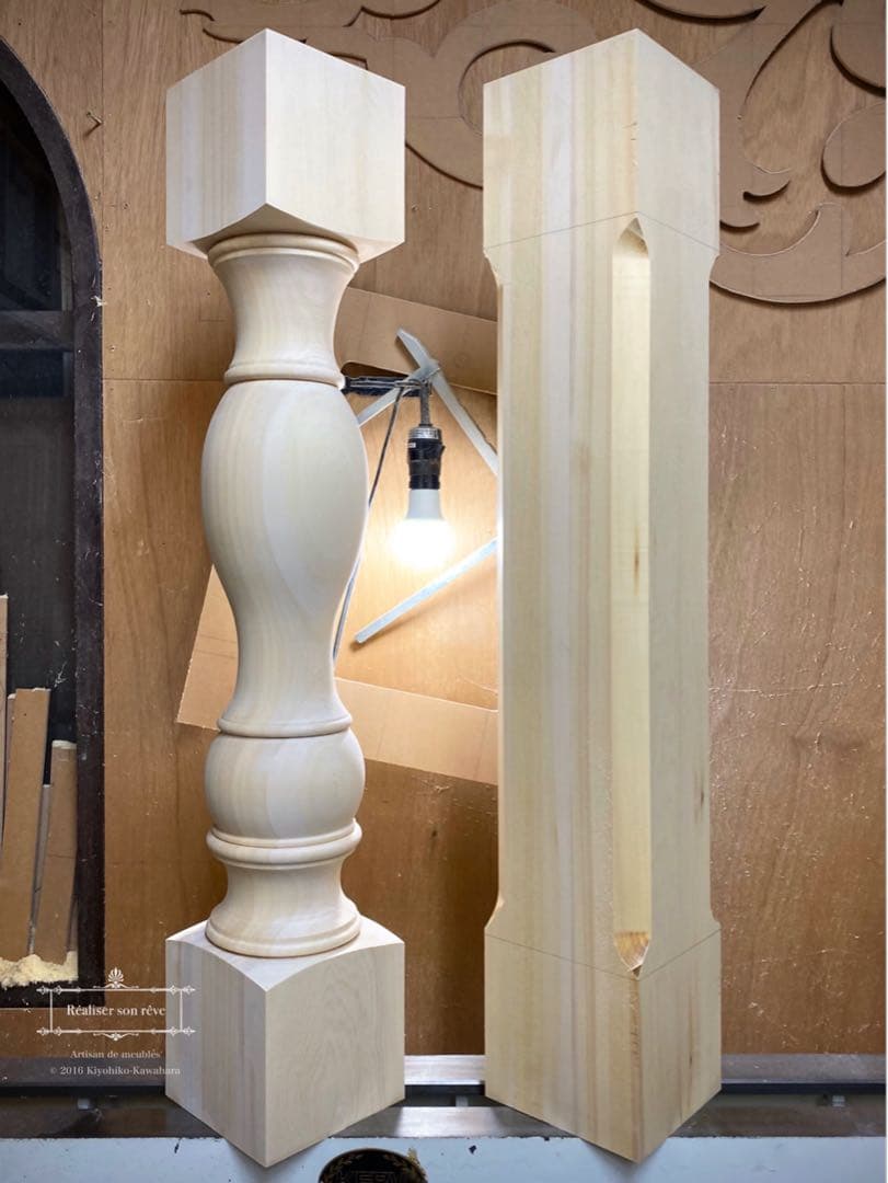 【受注製作】 ろくろ脚コンソールテーブル