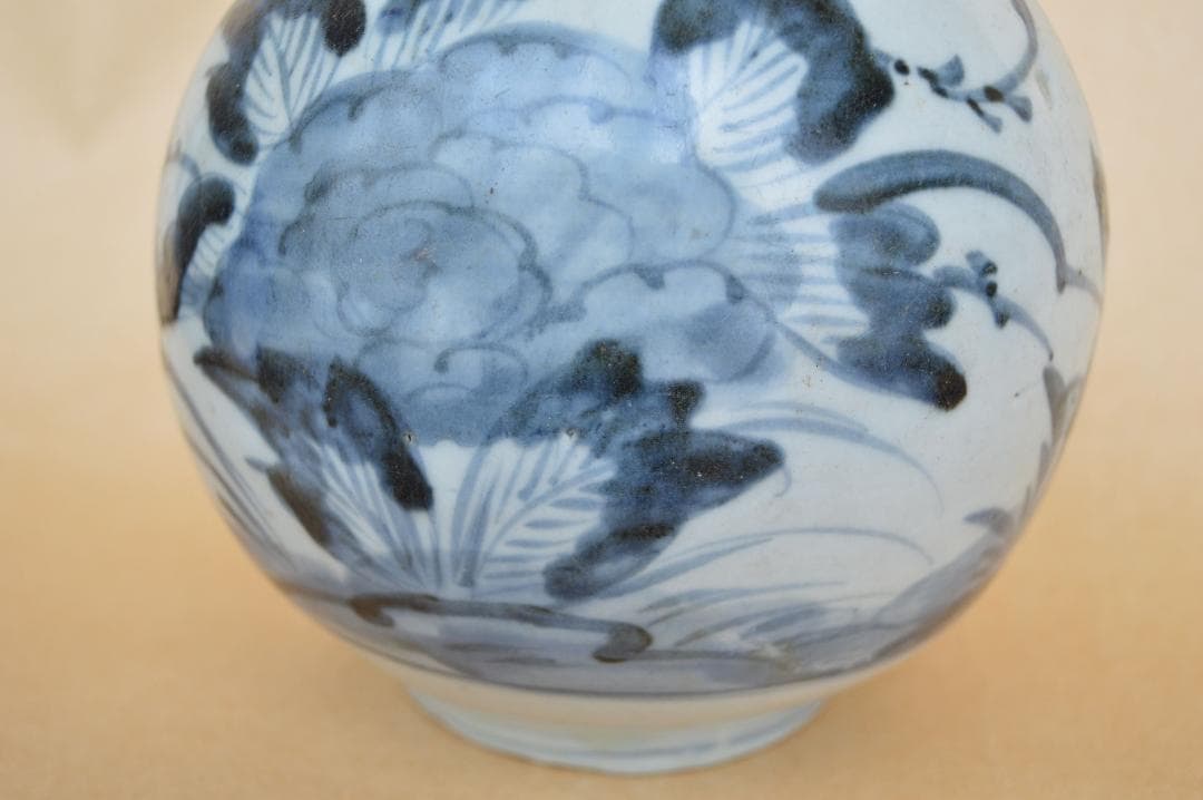 切込焼 染付辣韮徳利