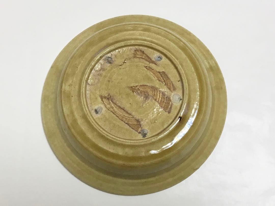 茶道具 古物品 黄瀬戸 平鉢 菓子器 加藤芳右衛門 共箱