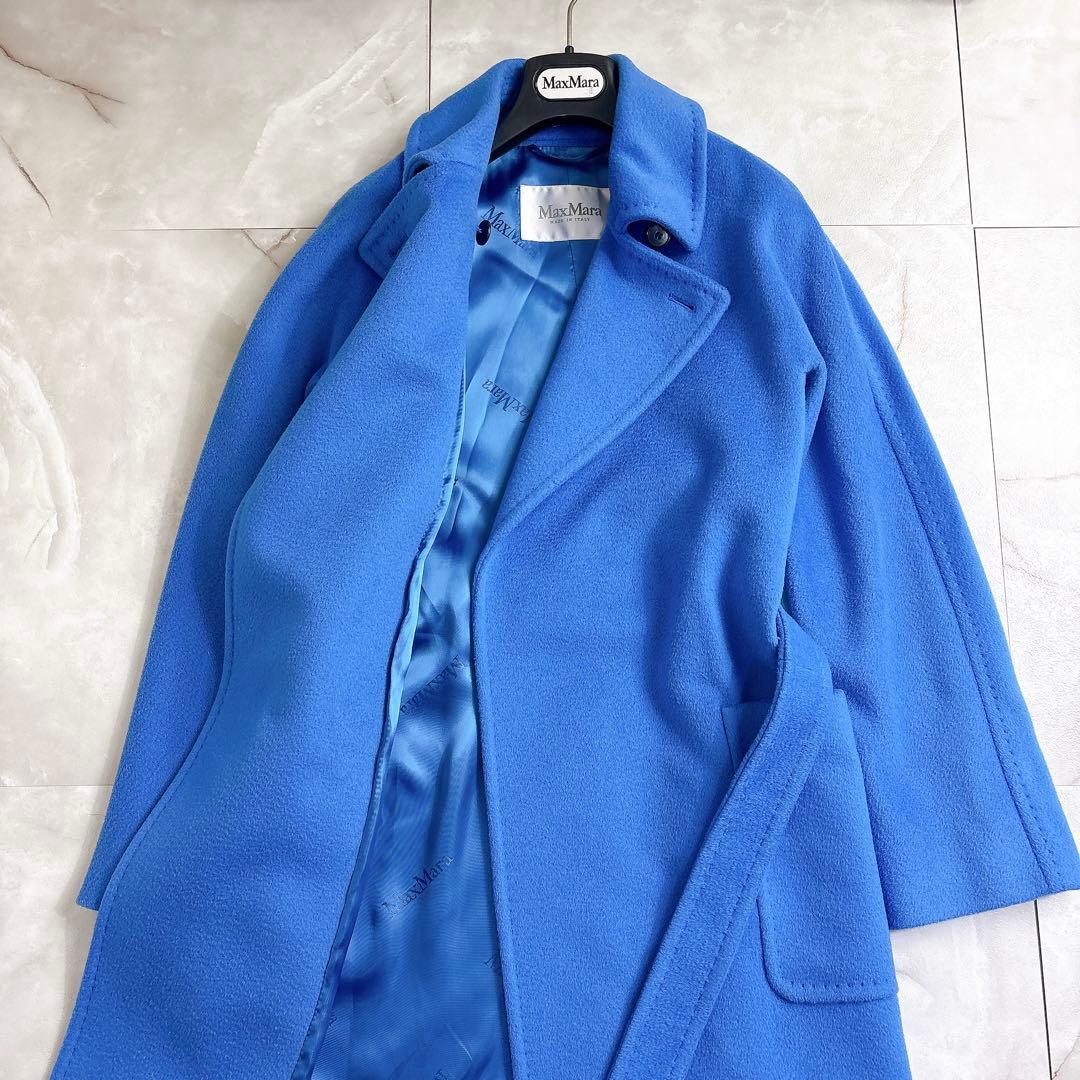 美品　マックスマーラ マニュエラ　キャメル100 ブルー　サイズ36 コート