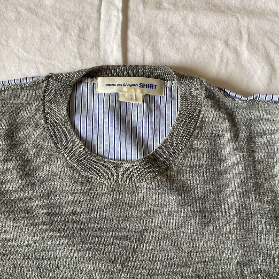 COMME des GARCONS SHIRT セーター グレー/ストライプ