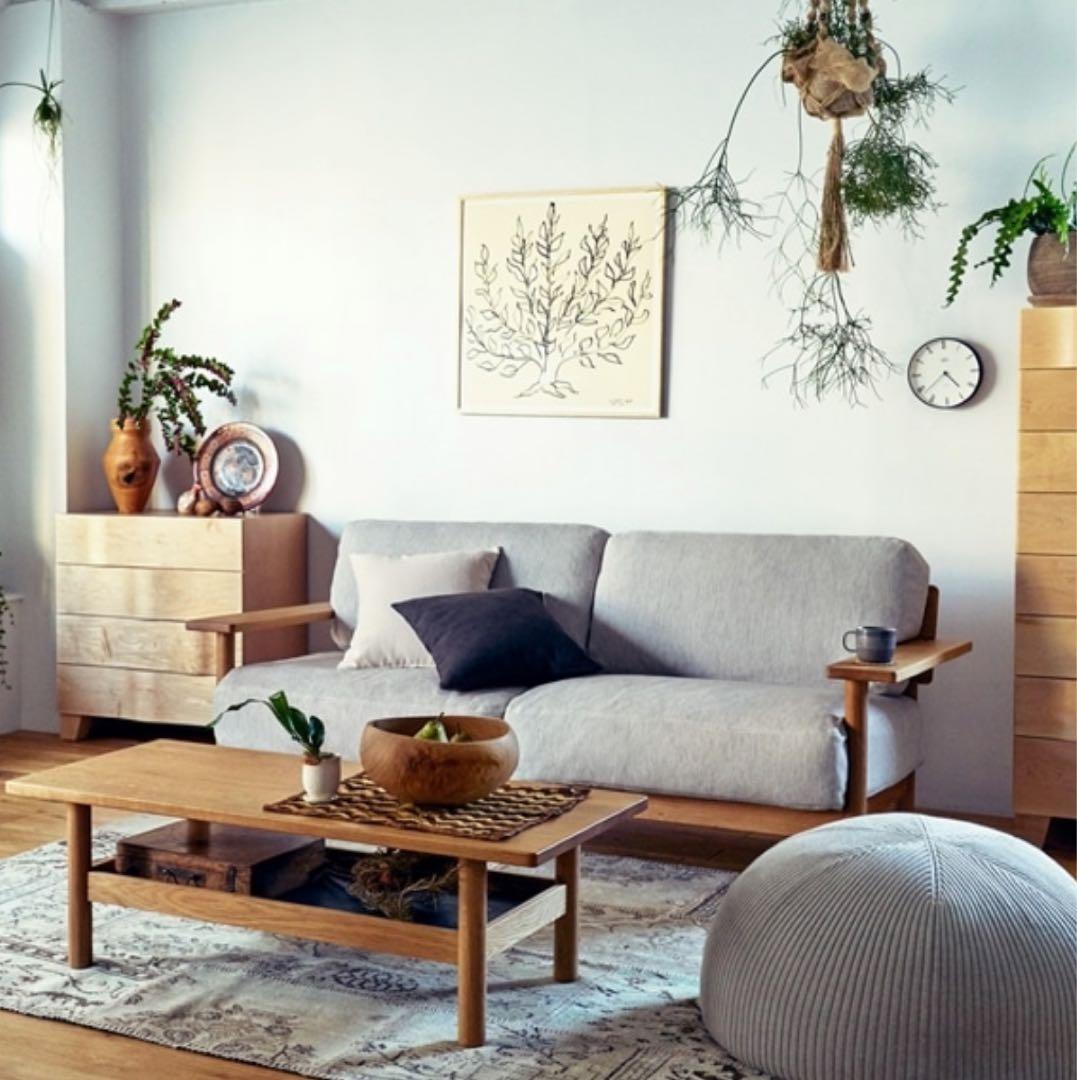 IDEE プーフ クッション カバー付き　無印 MUJI Lサイズ　グレー