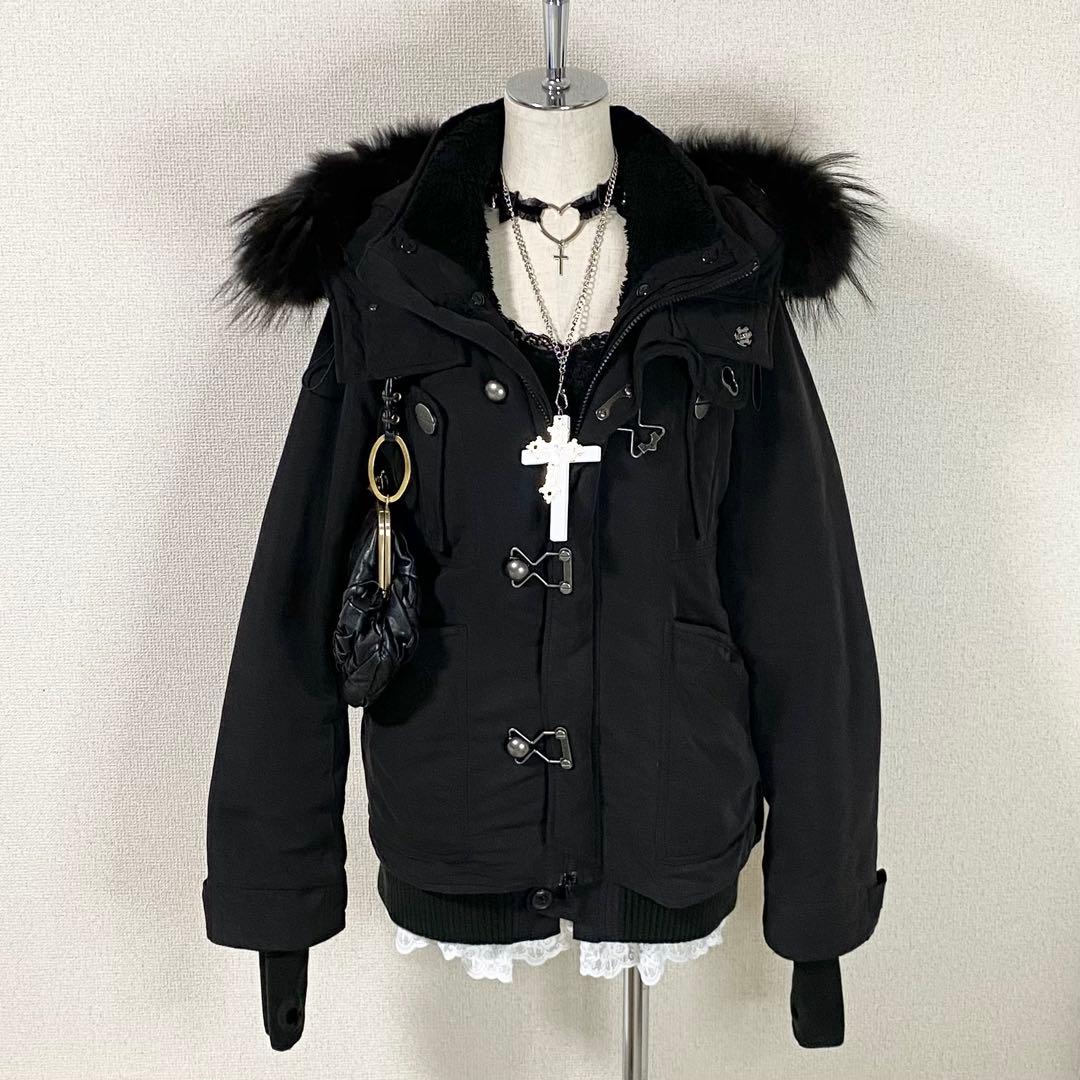 希少 y2k SLY ファー付き モッズコート 平成ギャル グランジ ブラック