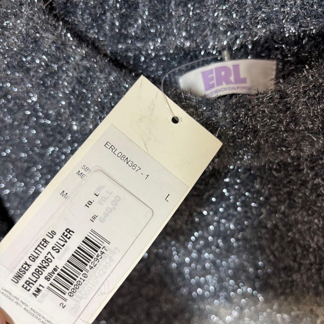 【最終値下げ】新品タグ付き　ERL スカルデザイン グレーラメセーター