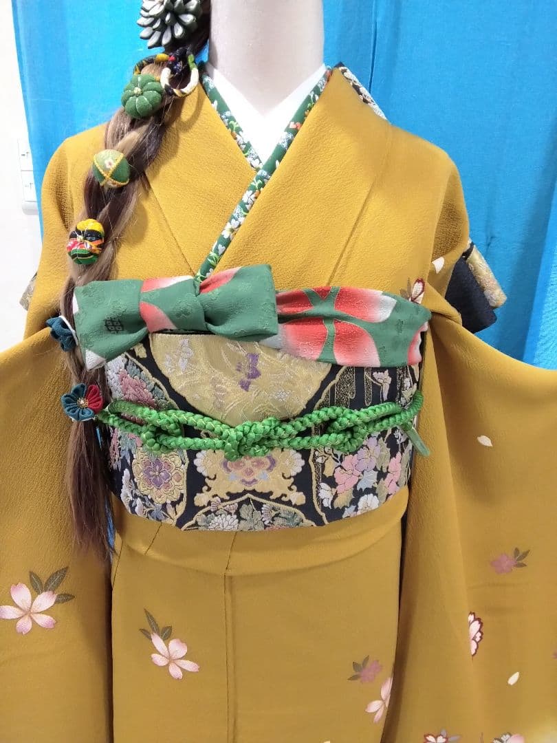 振袖フルセット、正絹振袖、成人式、重ね衿帯揚げ帯締め、西陣袋帯、襦袢、ガード加工