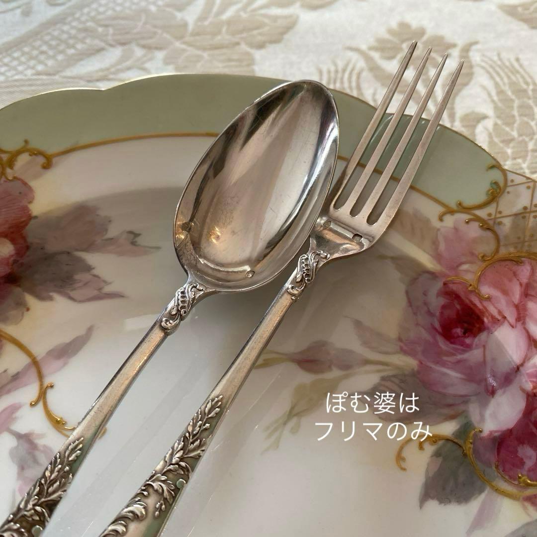 【フランス／Puiforcat】純銀／デザートフォーク＆スプーン