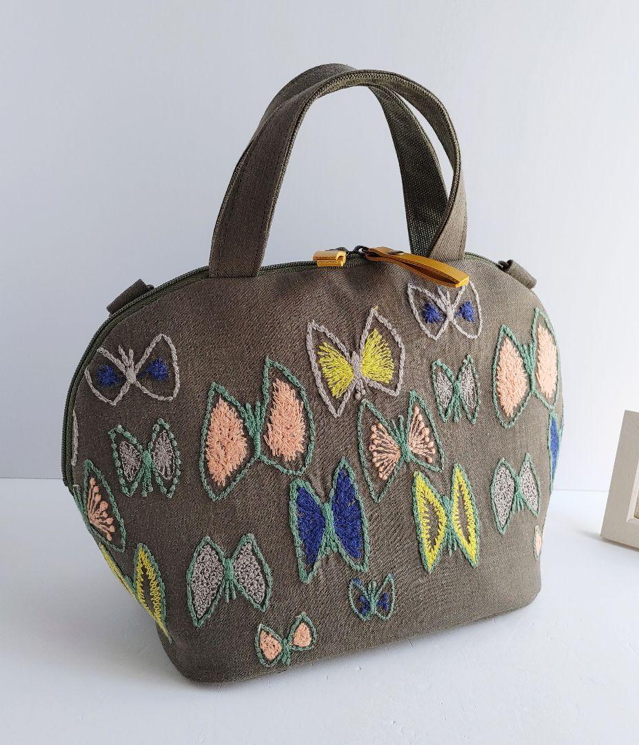 ミナペルホネン　レア　sky flower　ミニサイズまるいショルダーバッグ　秋