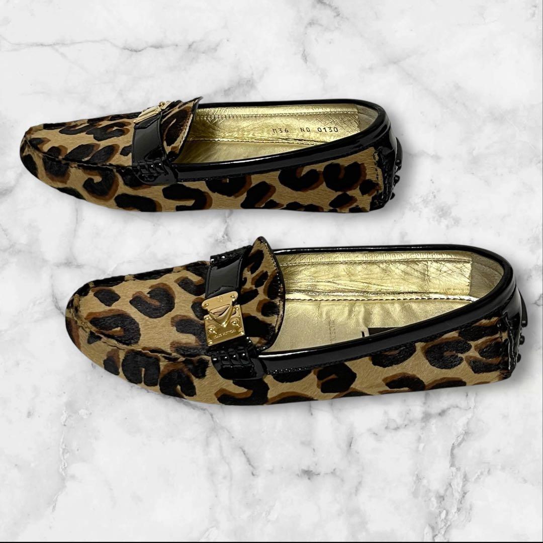 818　LOUIS VUITTON ヒョウ柄 ドライビングシューズ