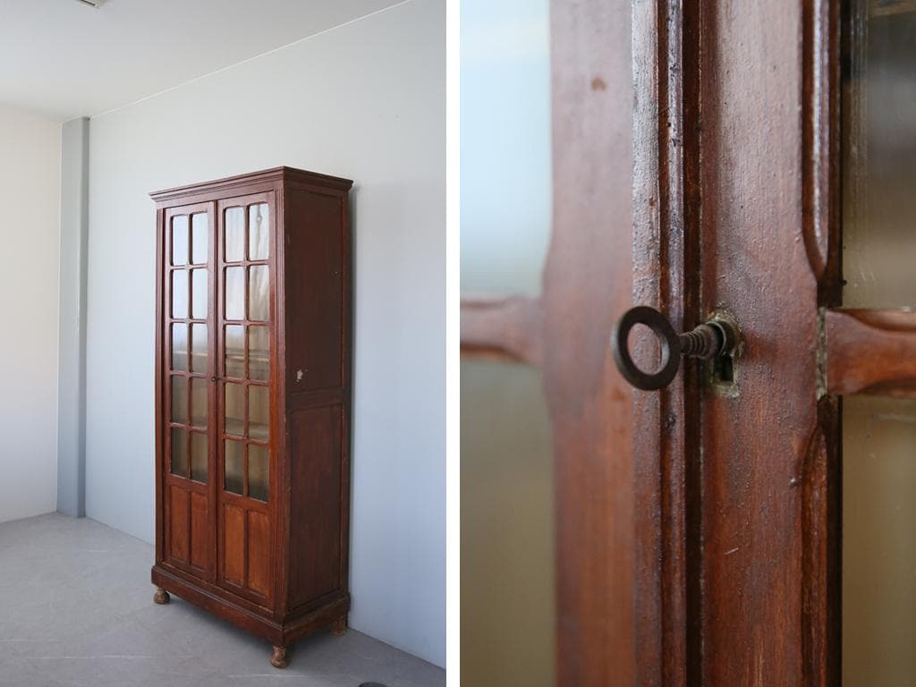 フランスアンティークブックケースキャビネット/本棚/食器棚/飾り棚90-107