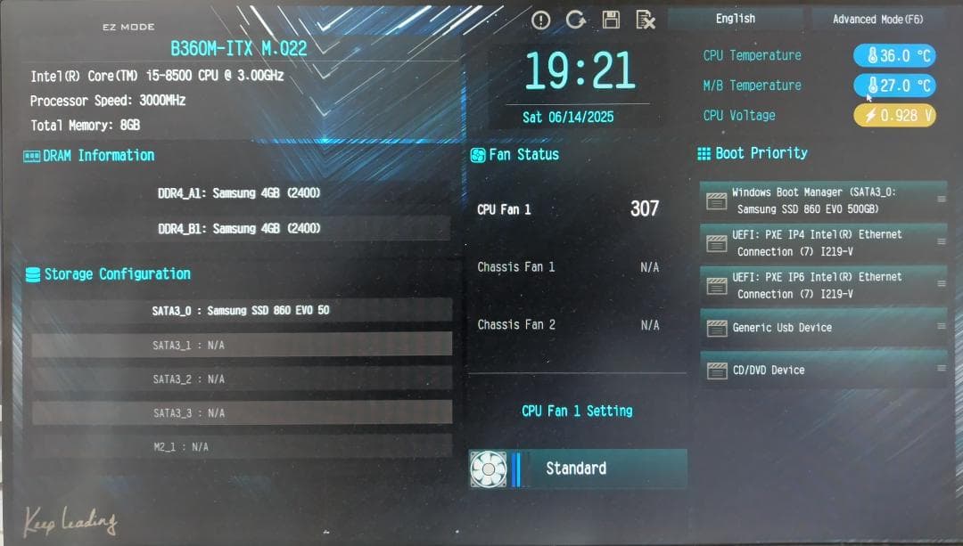 マザーボード 　ASRock B360M-ITX　LGA1151　8／9世代 ㉒