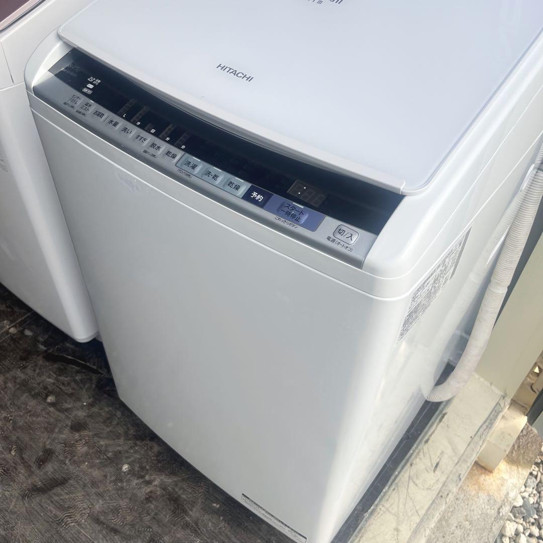 154取付無料！日立ビートウォッシュ熱乾燥搭載！おしゃれホワイト8kg洗濯機