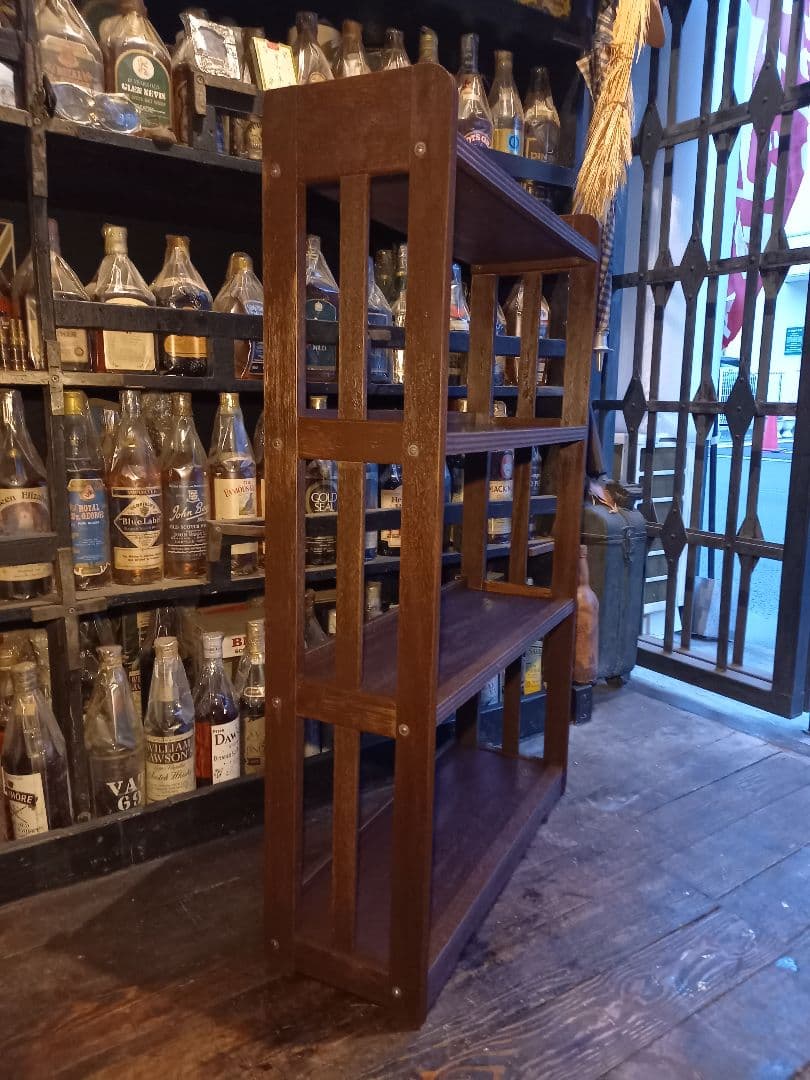 1960's　ヴィンテージ　オープン　シェルフ　柵格子　透かし彫り　飾り棚