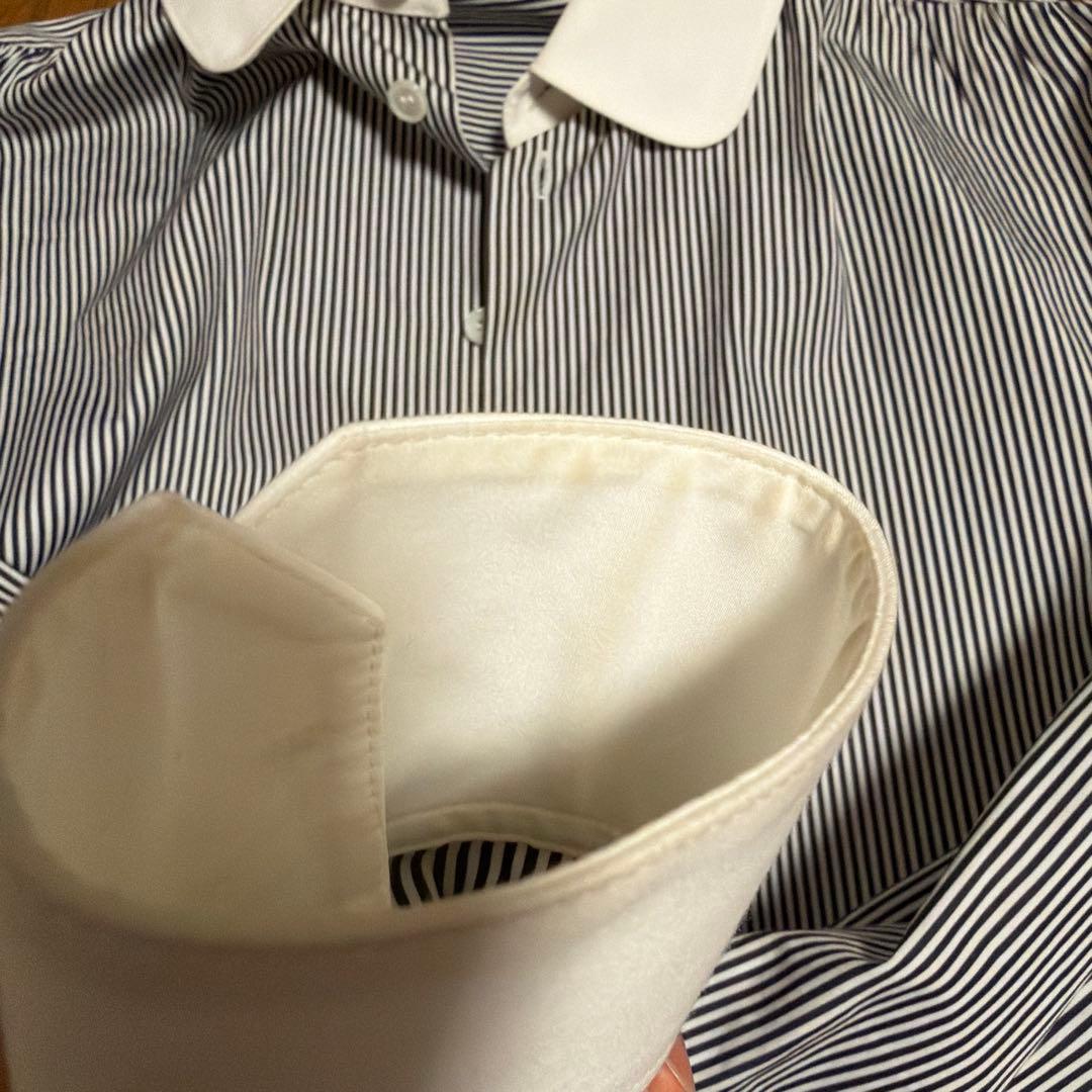 CELINE セリーヌ クレリックシャツ ストライプ 長袖 ホワイト襟 正規品