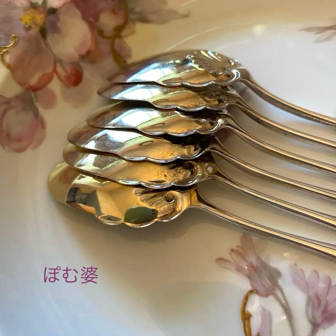 【米国／Gorham】純銀 スターリングシルバー／アイスクリームスプーン ６本