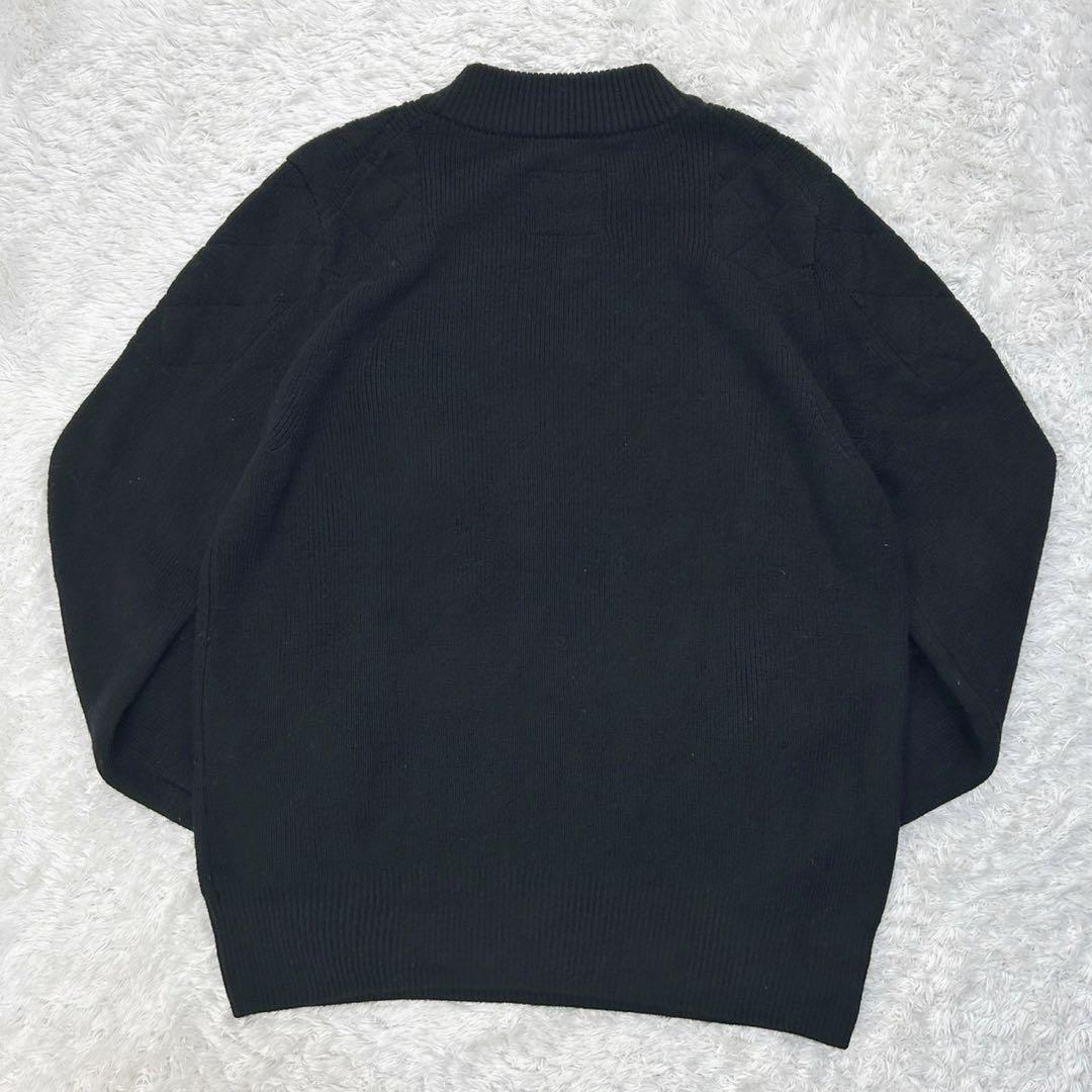 5791【美品】サカイ‪☆袖ライダースジップ付きセーター 人気ブラック サイズ2