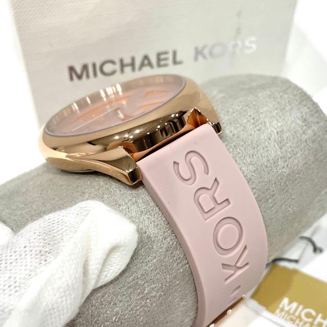 MICHAEL KORS MK ピンク シリコン バンド 時計 ラバー 贈り物