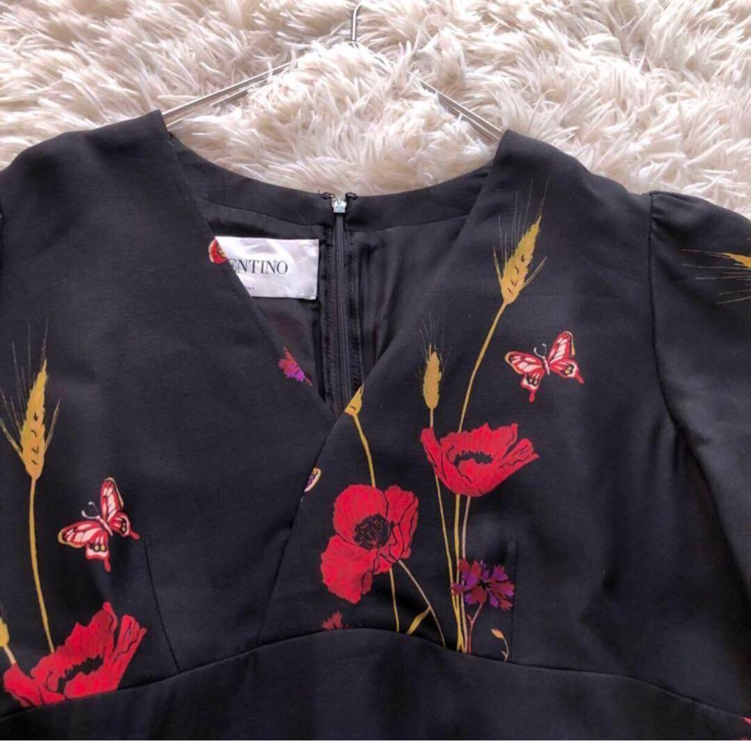 希少サイズ✨ヴァレンティノ【48】シルク混ミニドレス和柄ワンピース定価12.8万