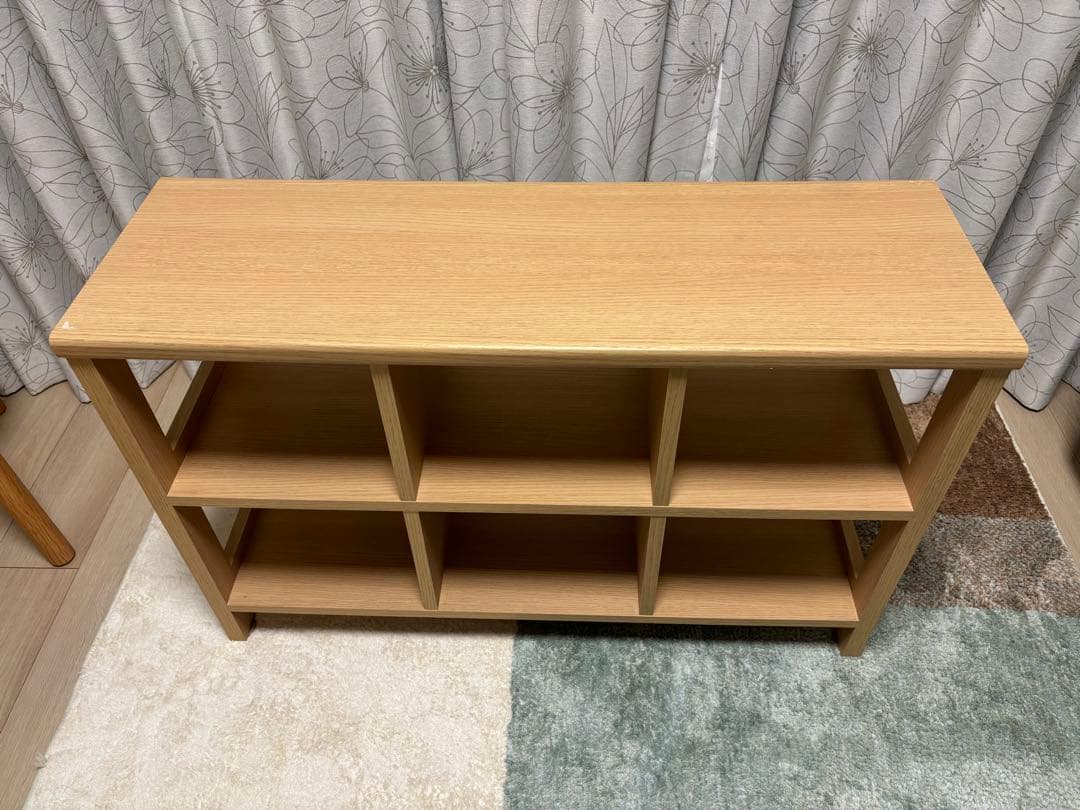 木目調間仕切りラック　ナチュラル