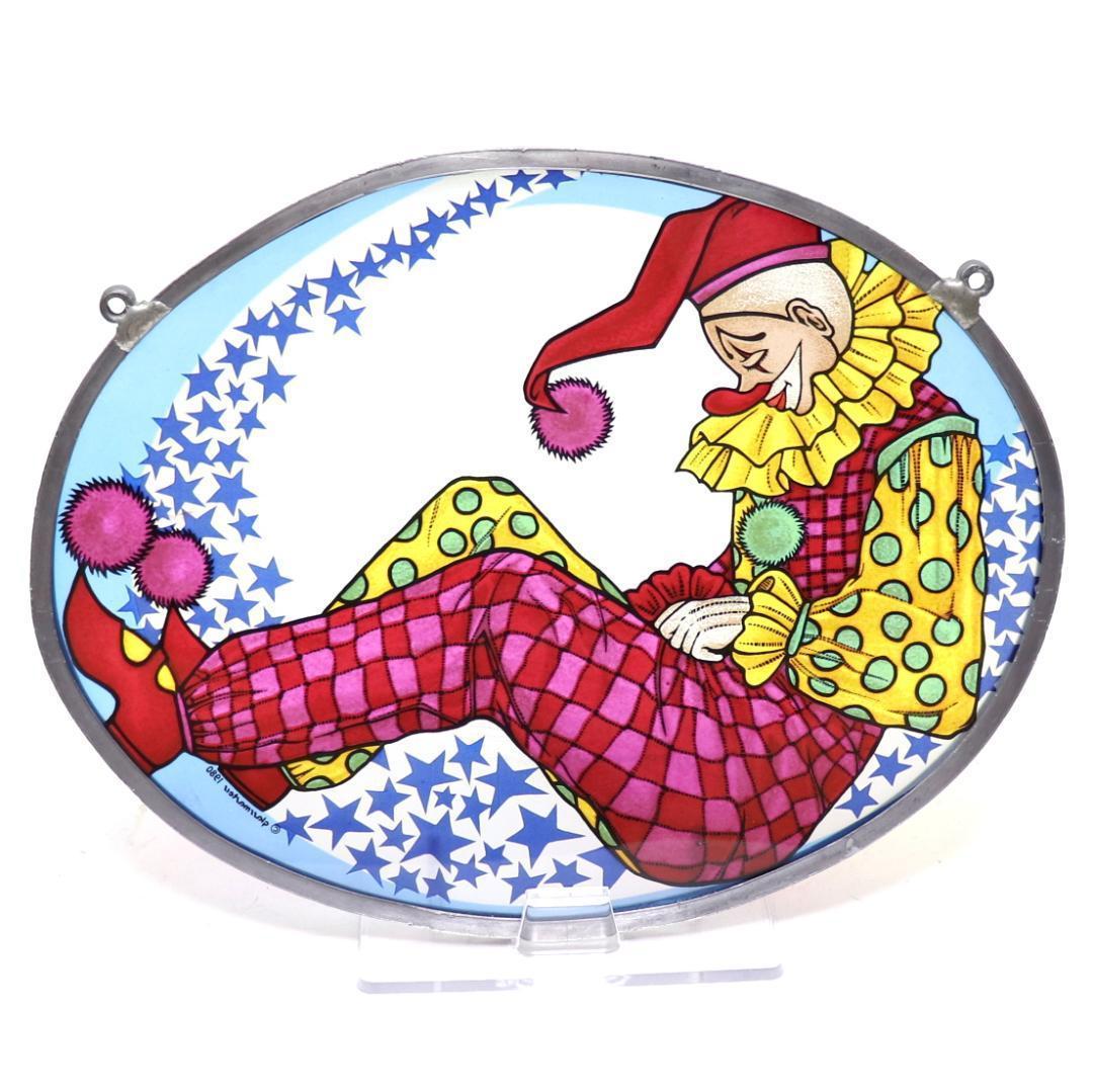 ピエロ ヴィンテージ ステンドグラス 道化師 サーカス グラスマスターズ