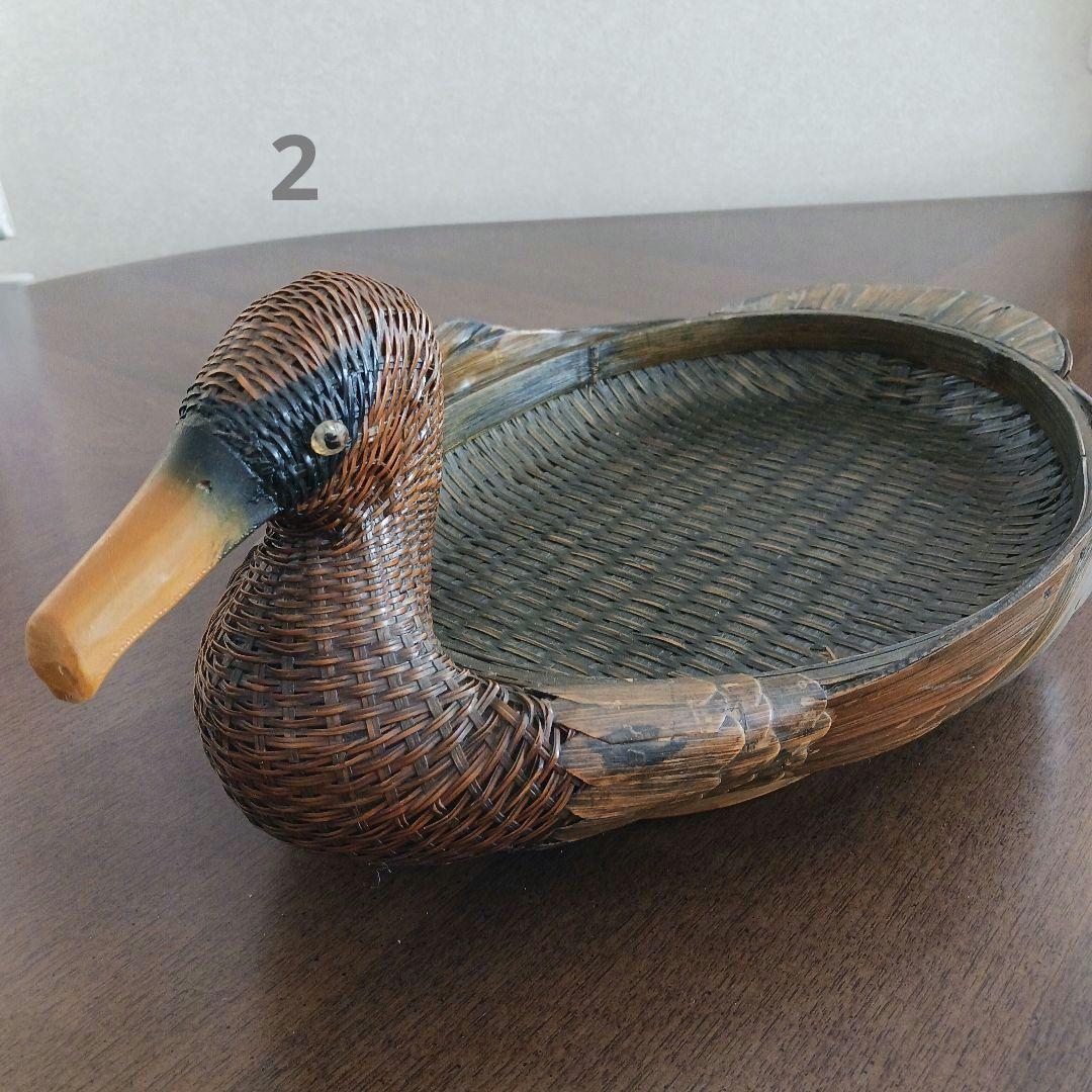鳥型バスケット　小物入れ　 2個 竹細工