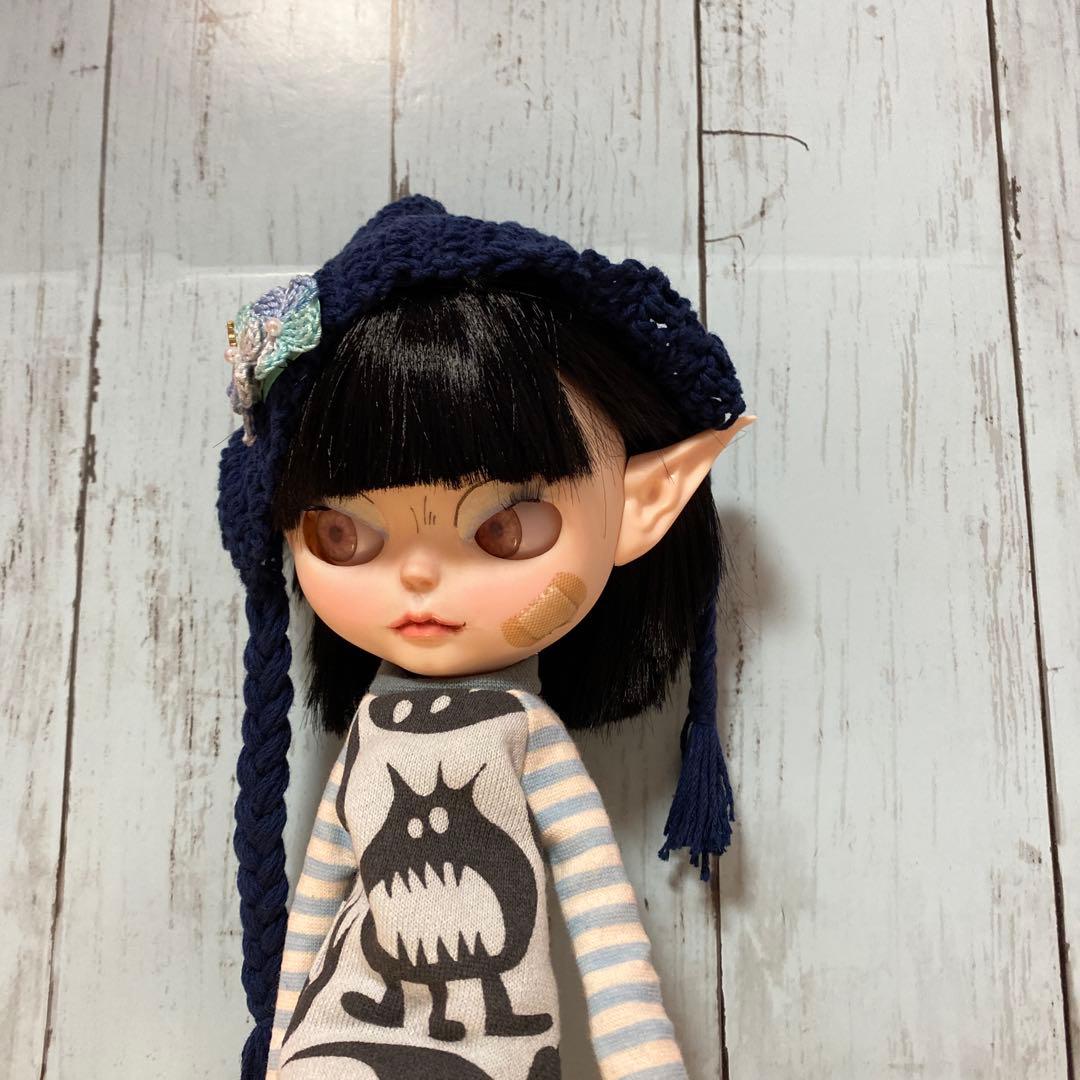 『デビルちゃん』カスタムドール　さらさらボブヘア(ブラック)