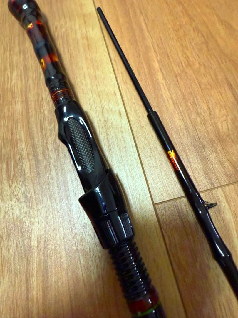 軟調　旭信和竿　金箔の珍しい層塗り　布袋竹