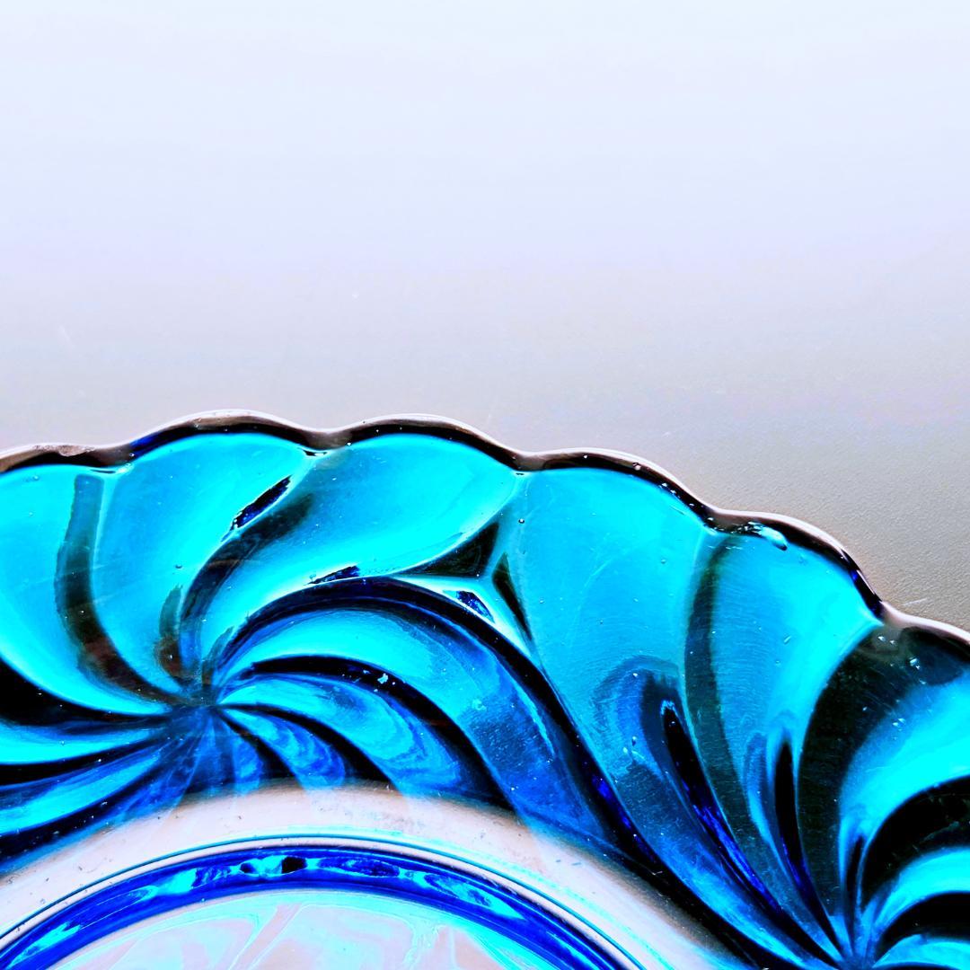 蒼いオールドバカラ ローザスミュルティプルのプレート【1916年】希少