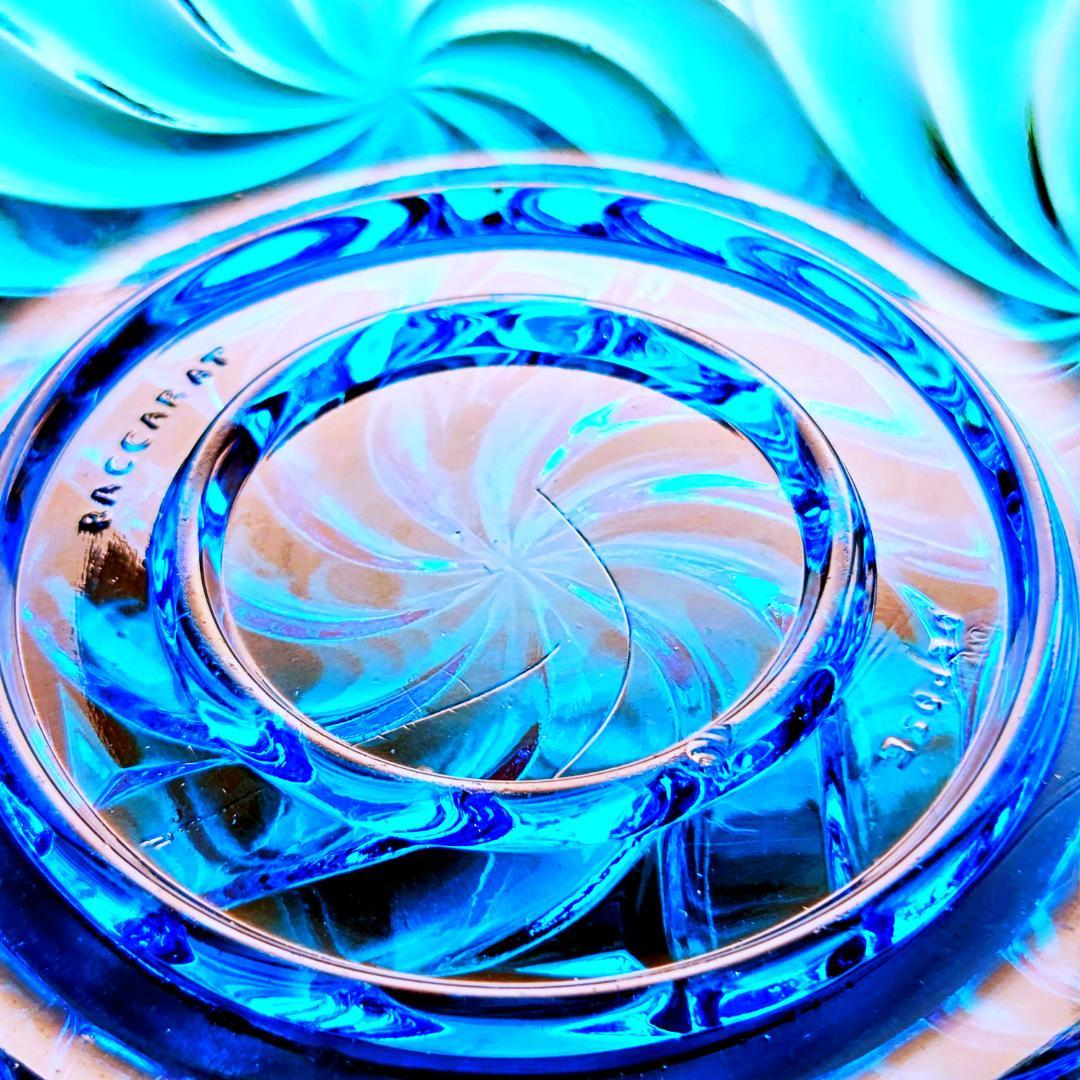 蒼いオールドバカラ ローザスミュルティプルのプレート【1916年】希少