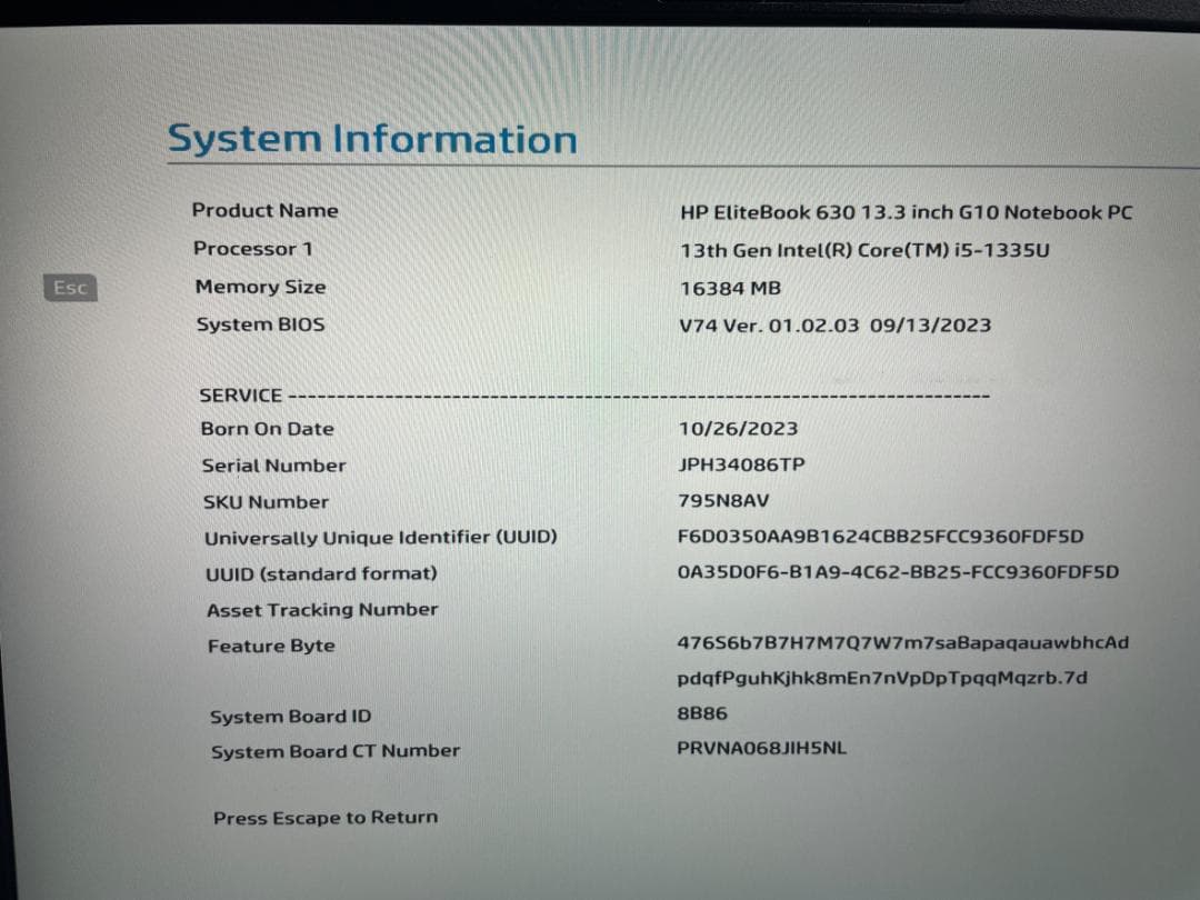 HP Elitebook 630 G10 13世代-i5/1TB/8GB