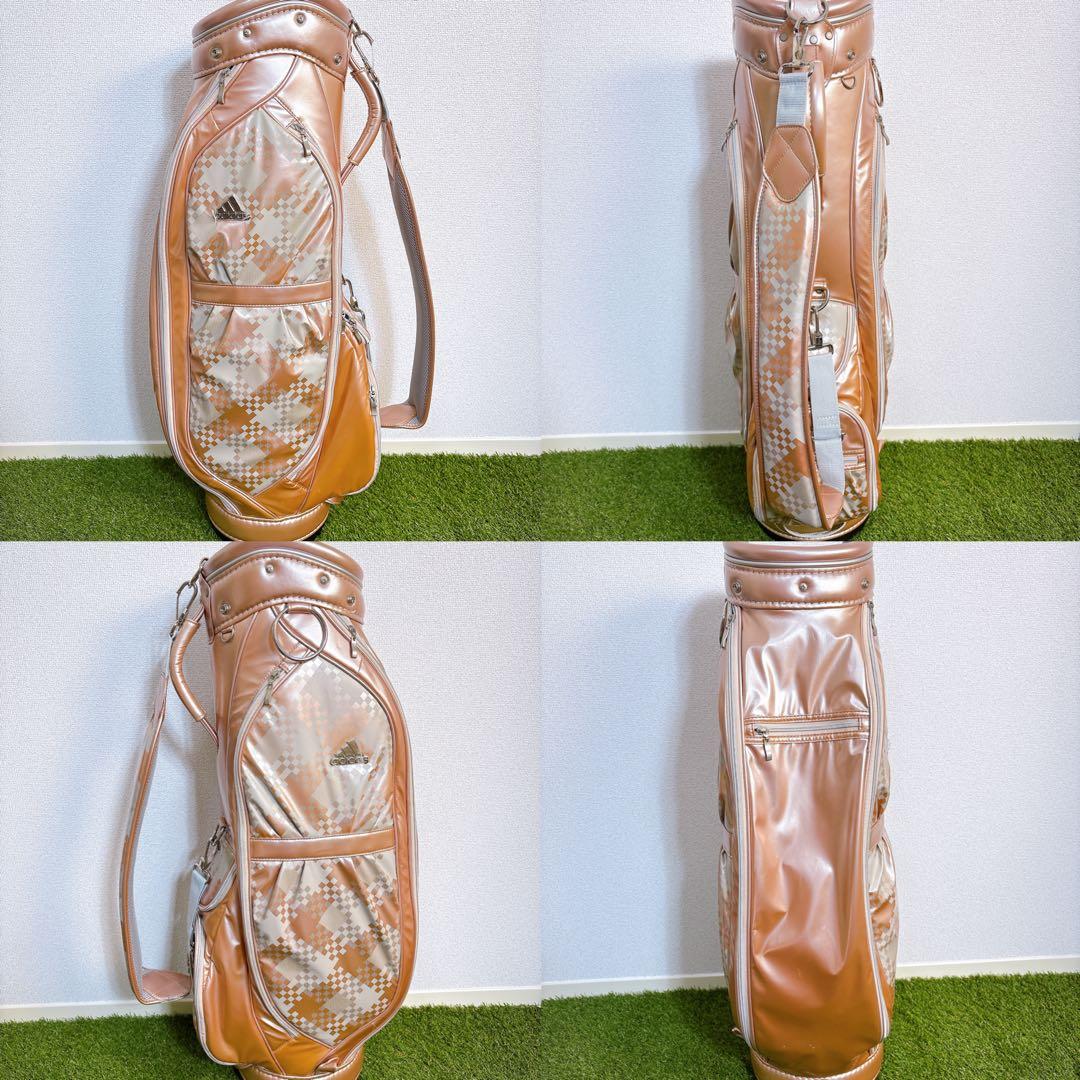 キャディバッグ　8.5型　5部割　adidas アディダス　ピンクゴールドカラー