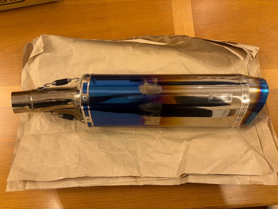 WR’S Ninja400 スリップオンマフラー　焼き色チタン