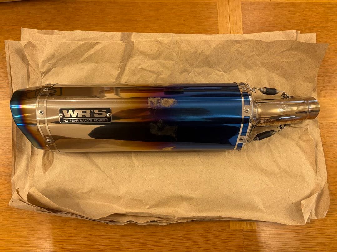 WR’S Ninja400 スリップオンマフラー　焼き色チタン