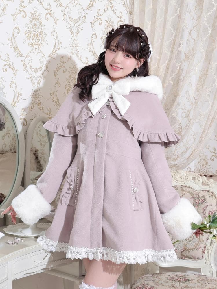 [NOEMIE]新品ケープフリルドーリーフレアコート