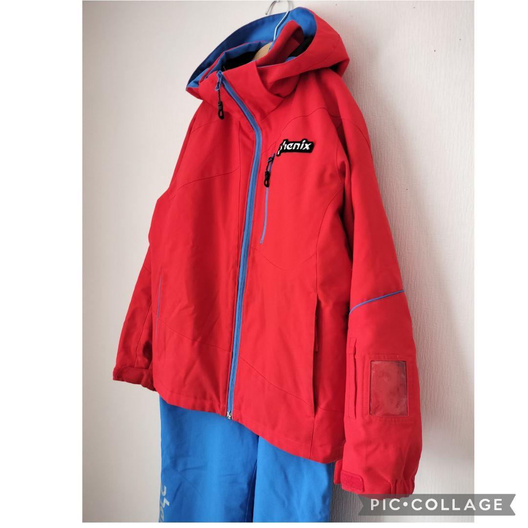 美品　PHENIX デモモデル スキーウェア上下 150 ジュニア 男の子 赤青