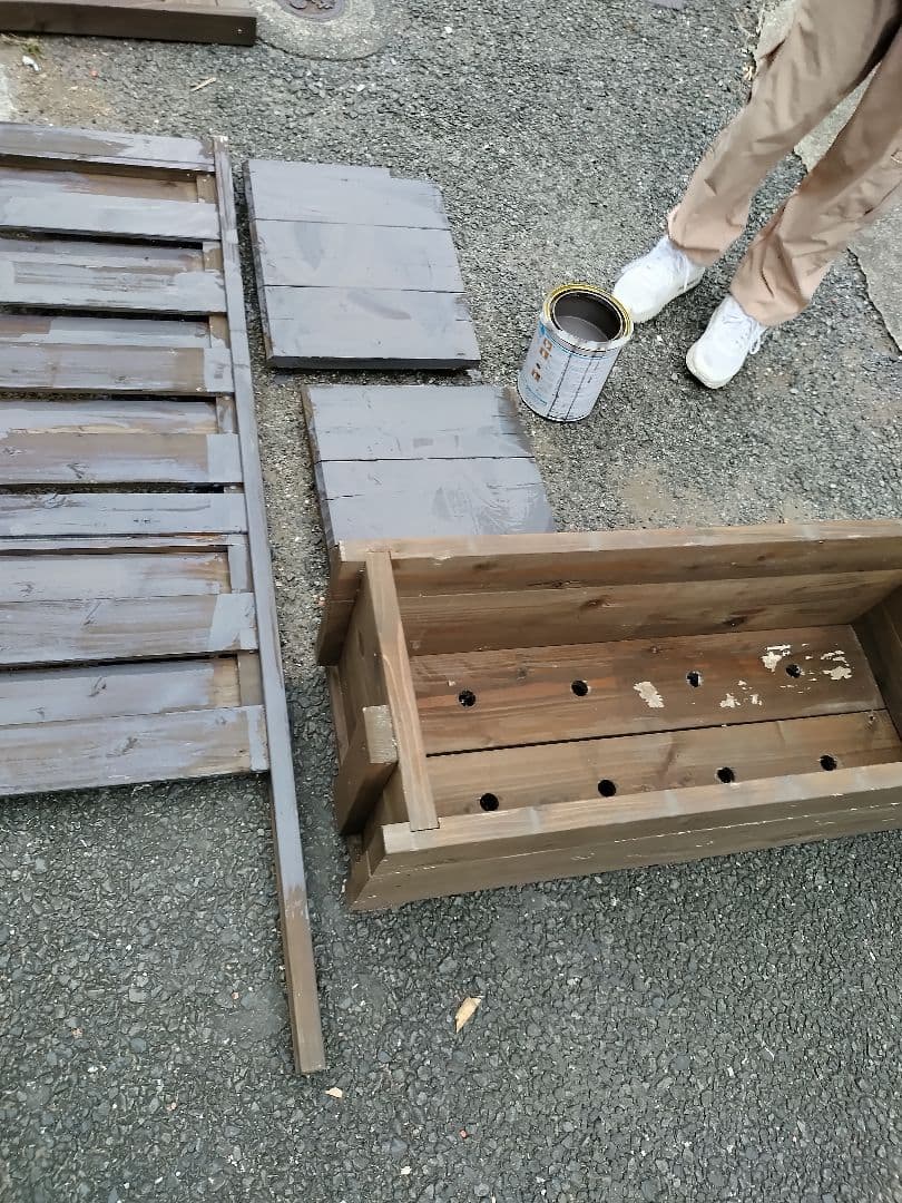 ウッド物置2個セット解体できます.ウッド茶色塗り付き値下げ