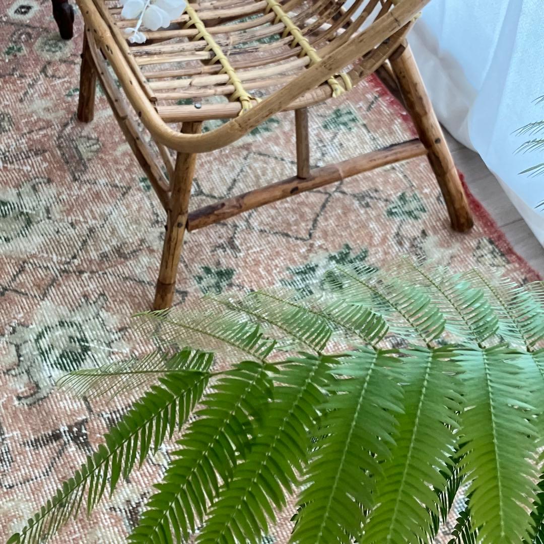 シャビーピンク✳︎120×177グリーン　ブルー　　チョコ　トルコヴィンテージラグ