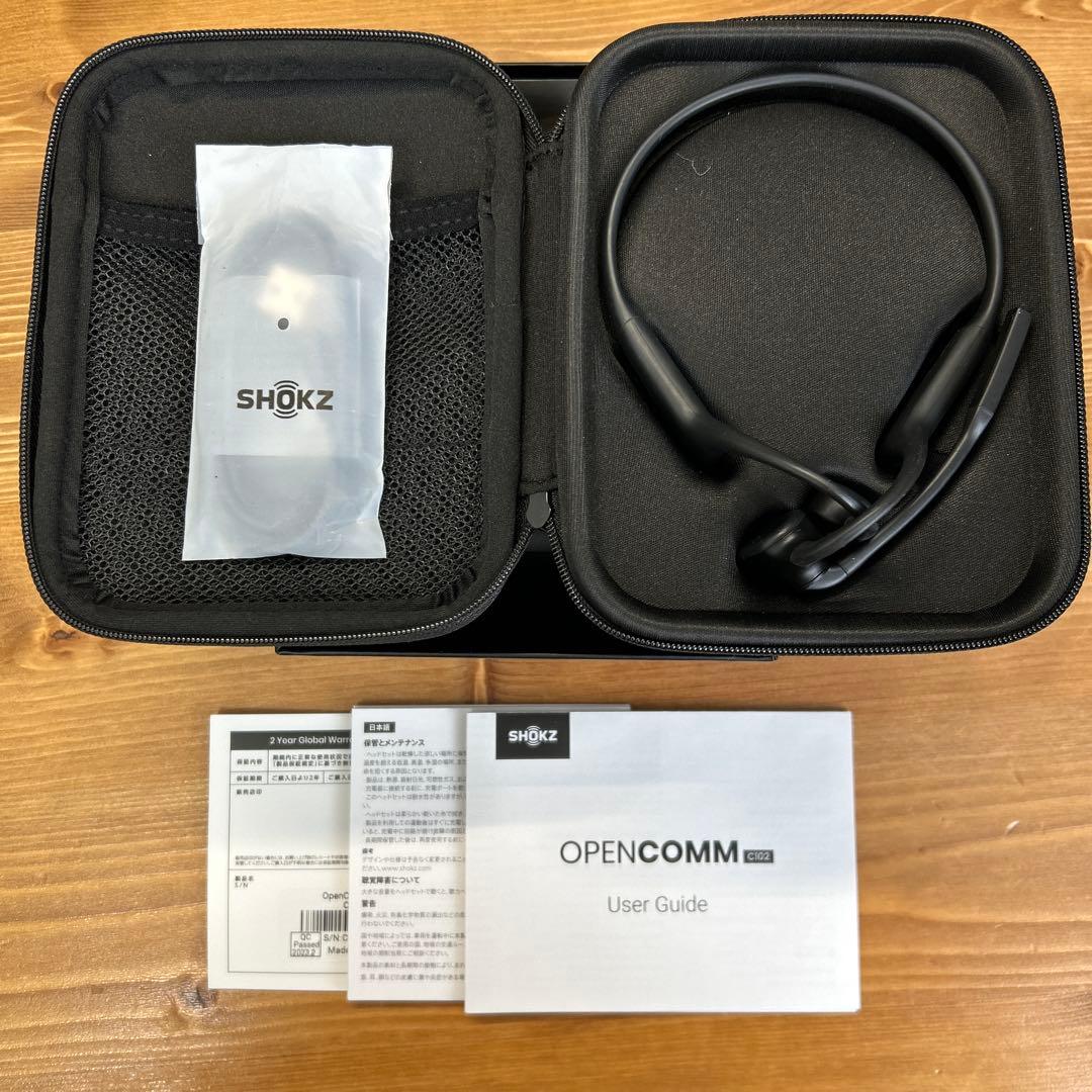 【美品】SHOKZ OPENCOMM 骨伝導イヤホン ブラック