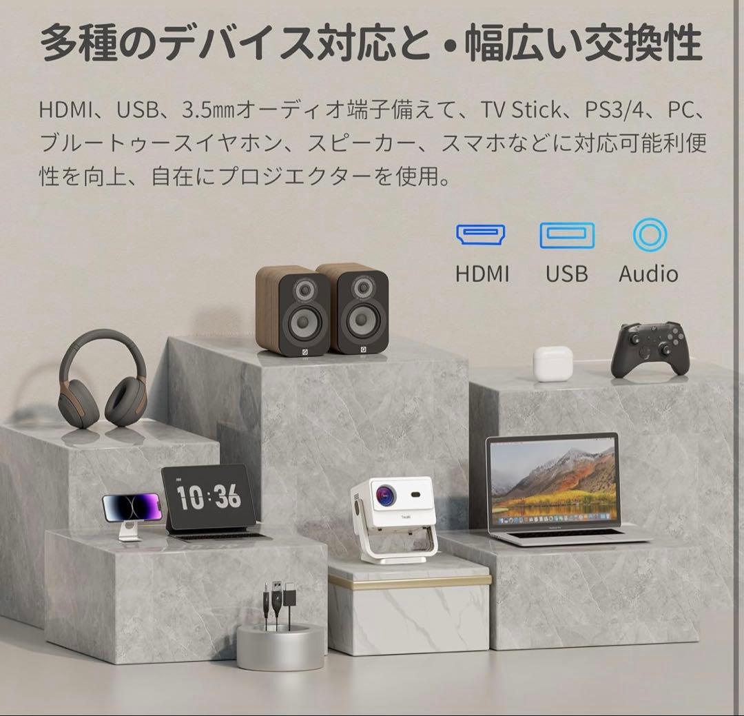 2025年新型 1080P プロジェクター 家庭用 4K対応 天井投影