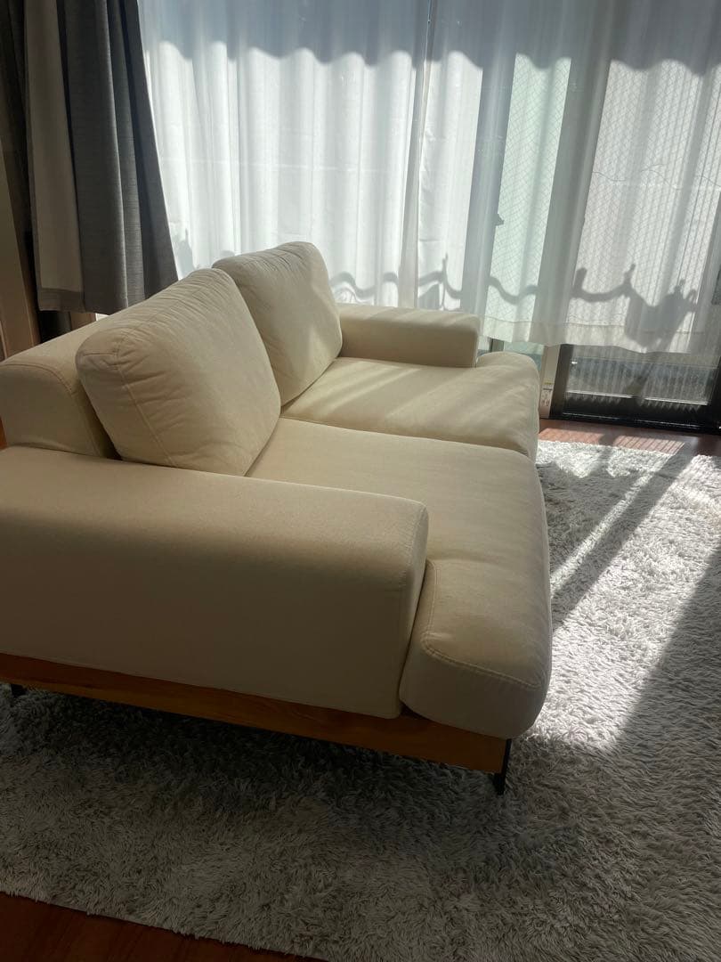 【極美品】MUTUKI 2人掛けソファー ベージュ 無垢 ナチュラル　北欧