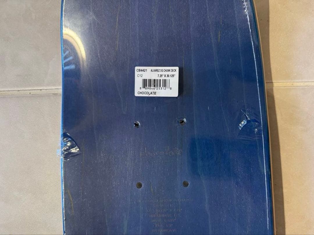 【新品未使用】チョコレート　スケートボードデッキ 7.25
