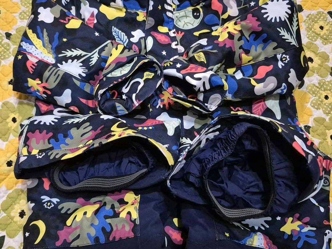 3T 美品 スノーボードウェア 子供 つなぎ 紺 カラフル バートン used