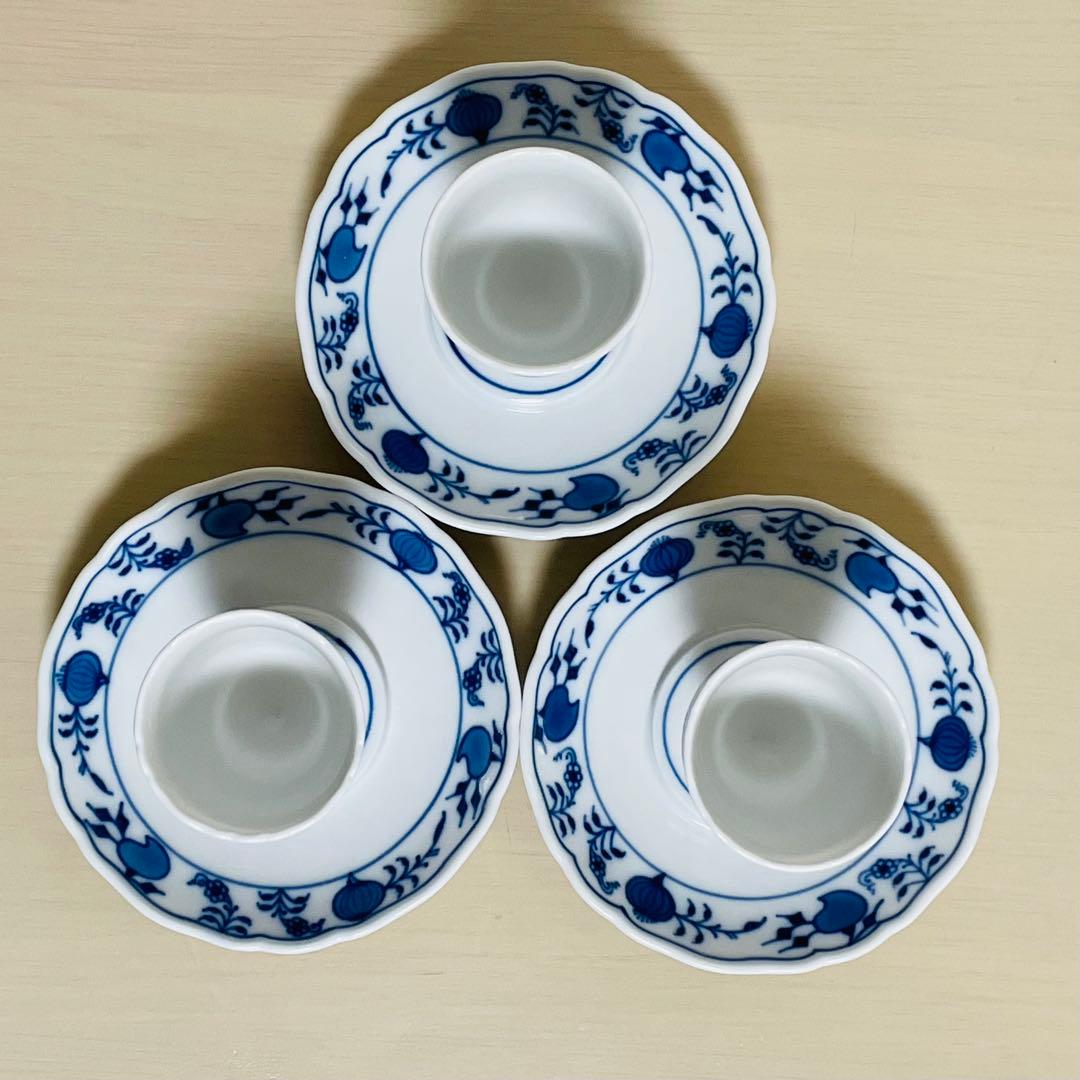 Meissen マイセン ブルーオニオン エッグスタンド エッグカップ 3客