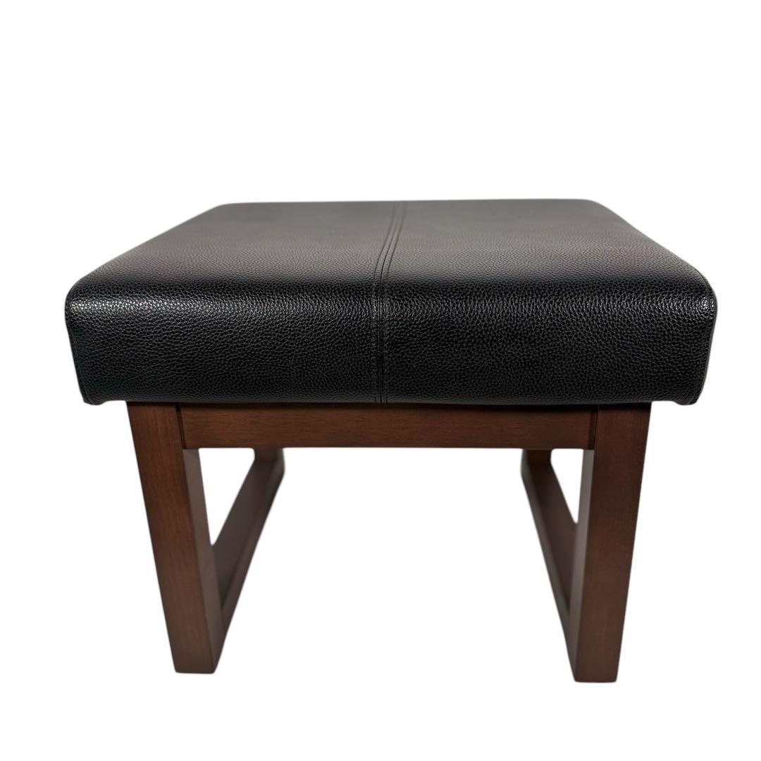 HR630 スツール　シギヤマ家具　オットマン　木製ブラック　合皮