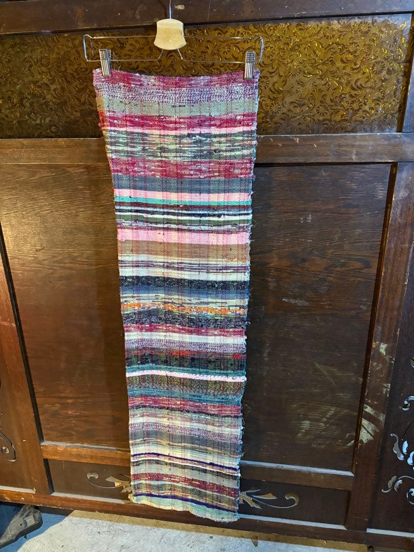 古布　裂織　35×120cm ボロ　アンティーク　ヴィンテージ　裂き織り