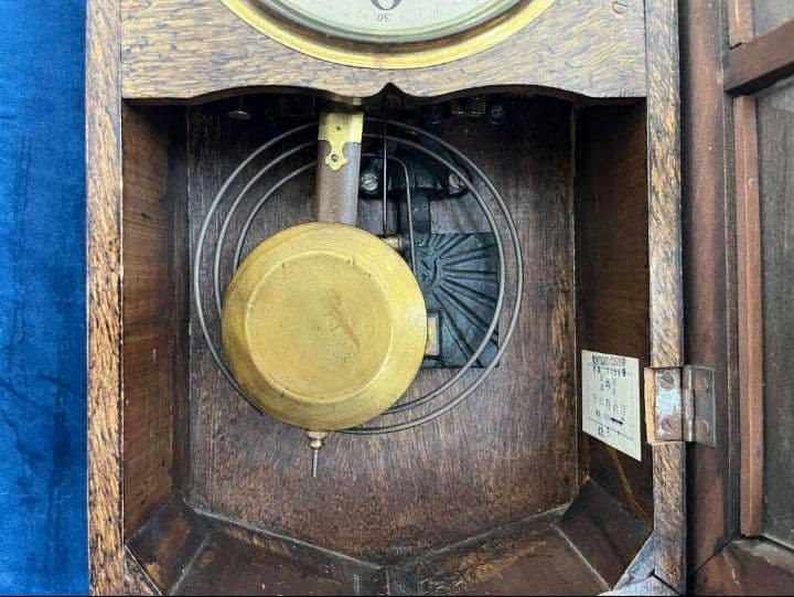 振り子時計　ゼンマイ式　昭和レトロ　アンティーク　壁掛け時計　桜　和風