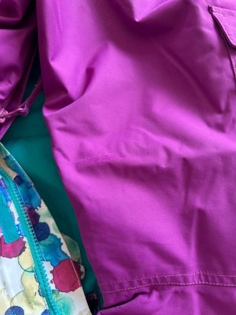 Burton DRYRIDE 子ども用ウェアセット Mサイズ　紫　柄　水玉模様