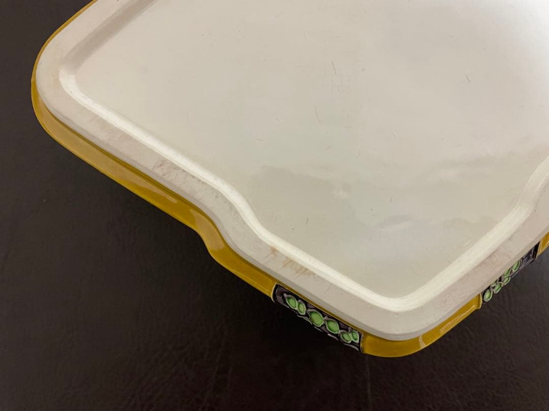 中村翠嵐　古代黄交趾　雪持松　食籠　共箱　共布　茶道具