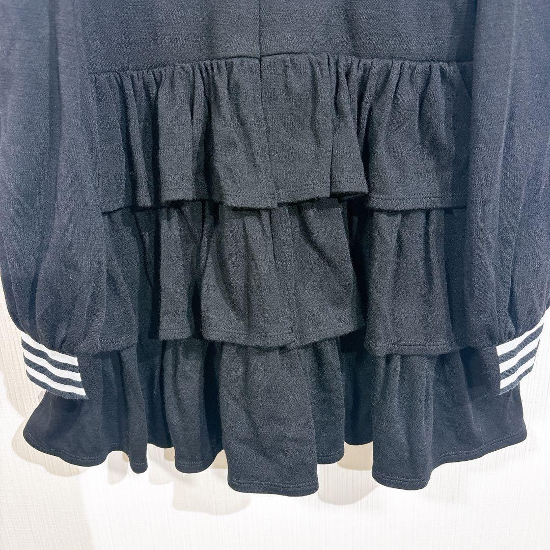 ボーダーズアットバルコニー ティアード ウール ブラウス チュニック ブラック