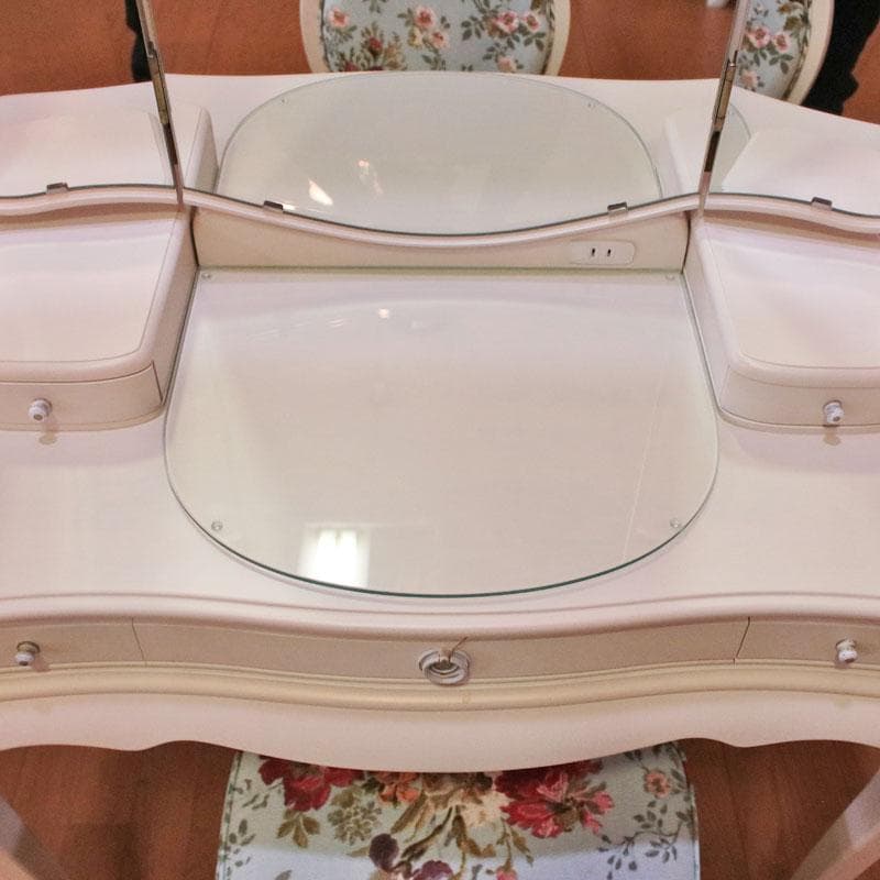 カンティーニュ ドレッサーデスク チェア ルーシー 猫脚 鏡台 白家具 コスメ